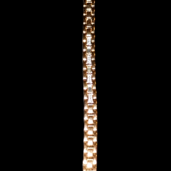 Vintage gold and rhinestone a very solid bracelet! - Picture 1 of 1